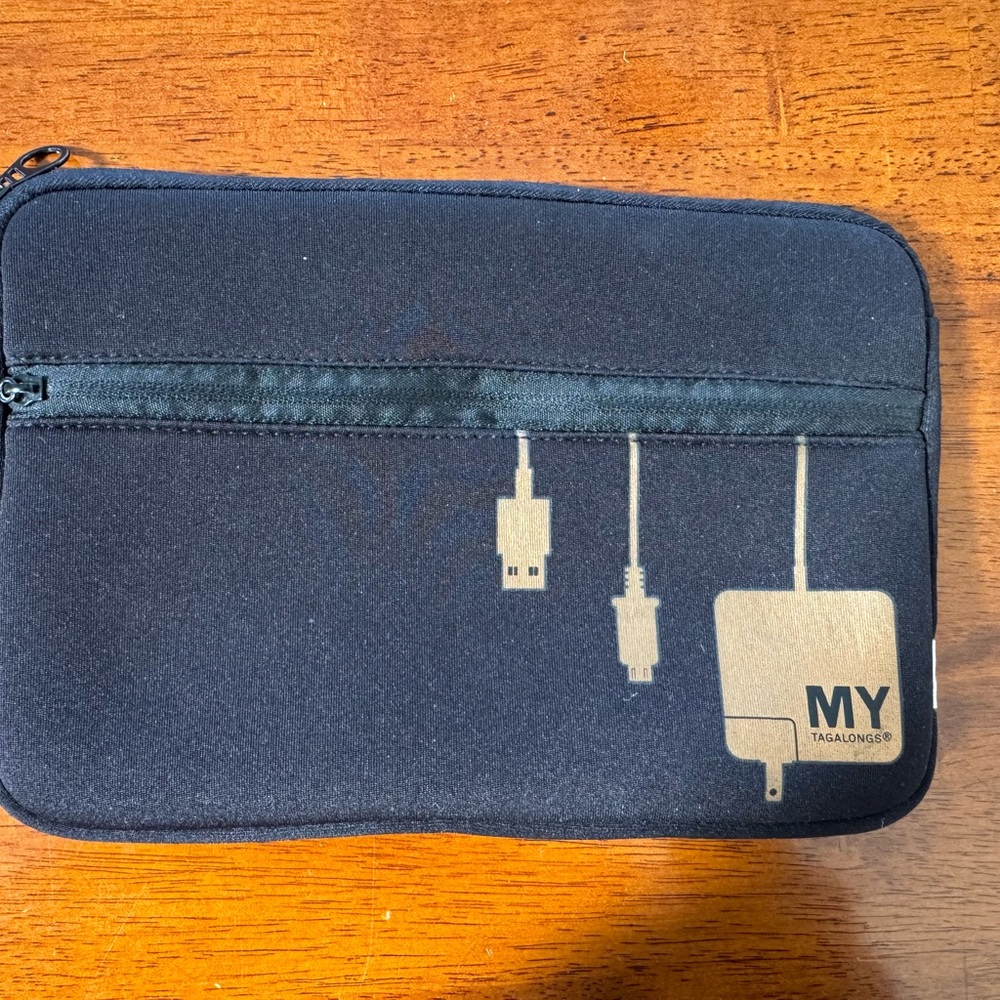 MYTAGALONGS Black and Gold Electronics Pouch